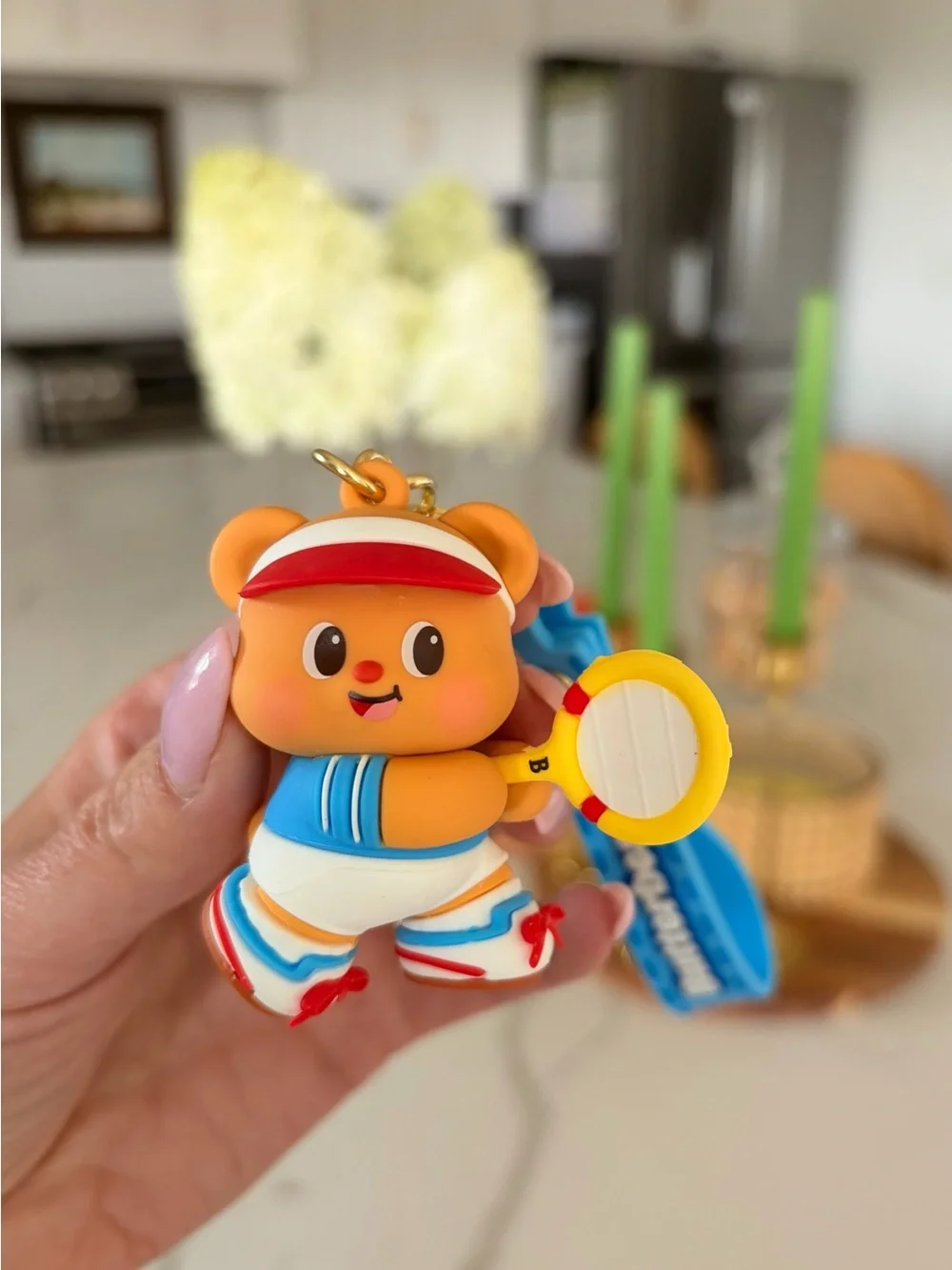 Adorable Butter Bear Keychain Set, Pink, Green, Blue Straps - Series 2 FULL SET